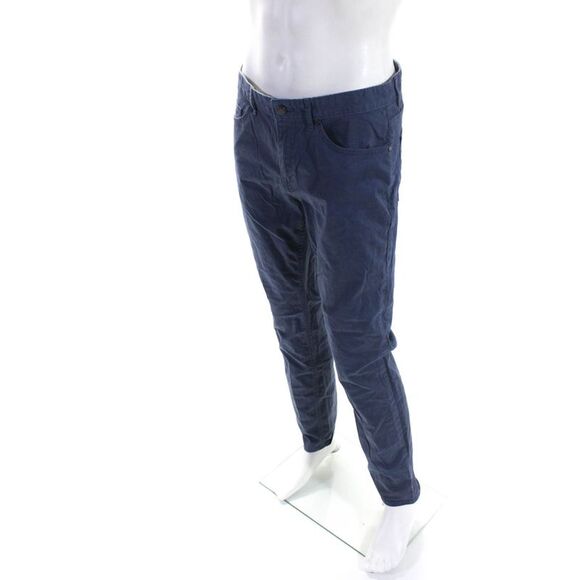 Michael Kors Mens Zipper Fly Slim Cut Chino Pants Blue Cotton Size 32x32 - Picture 2 of 5